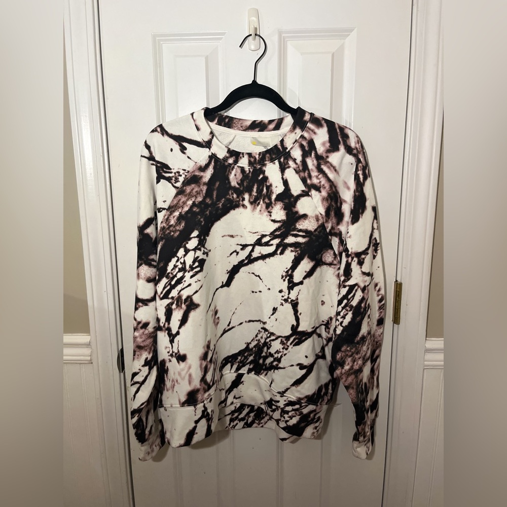 Zella Black and White Marble Terry Sweatshirt
